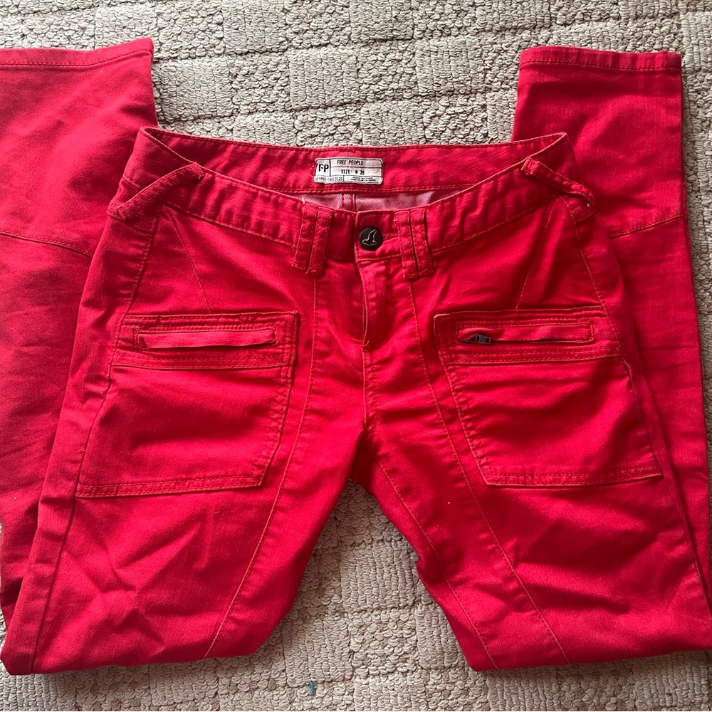 *RARE* Free People Vintage Moto Utility Skinny Jeans